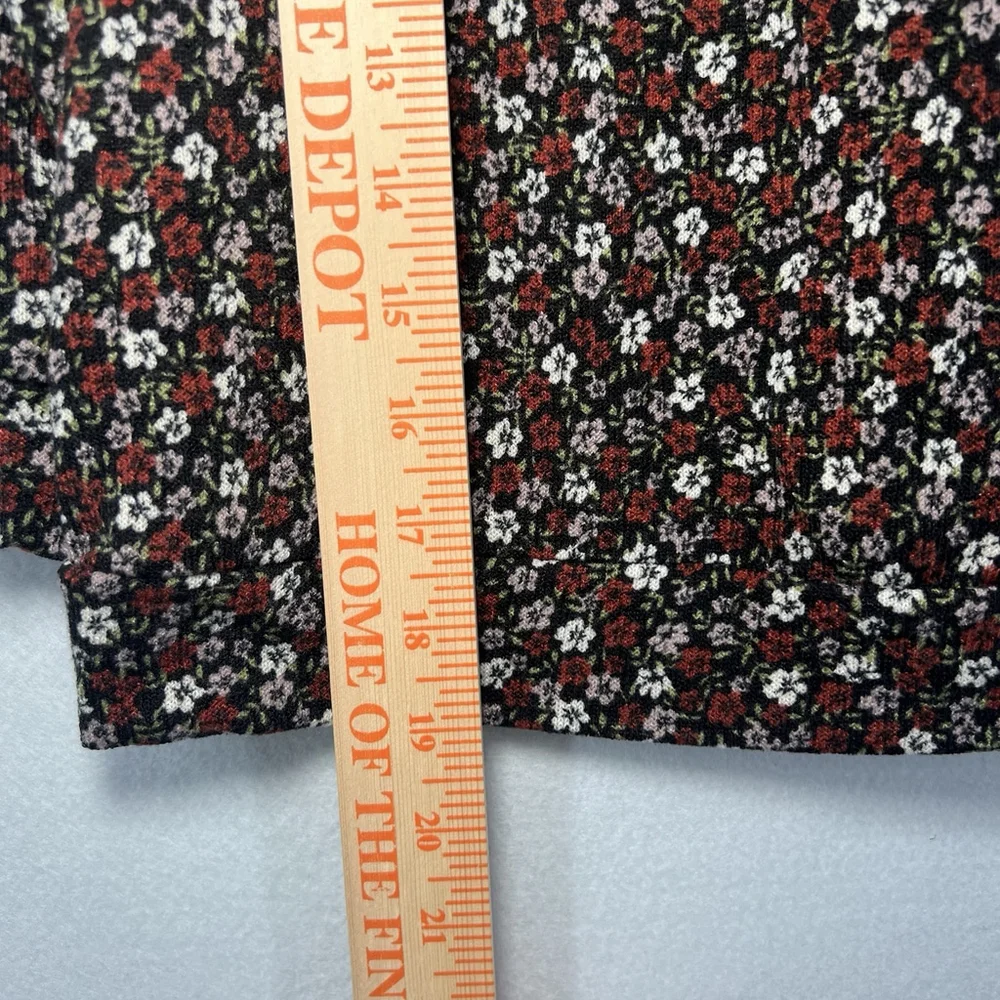 Kids Long Sleeve Pheasant Shirt Front Frills Floral Red Black Girls Size Large 8
